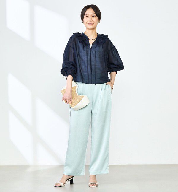 NOLLEY'S「ラッフル衿シアーブラウス」|シャツ・ブラウス|