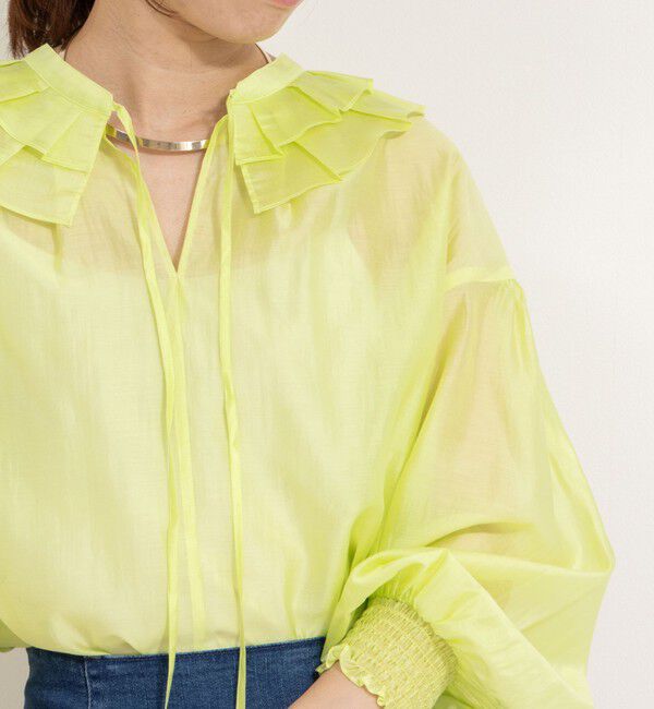 NOLLEY'S「ラッフル衿シアーブラウス」|シャツ・ブラウス|
