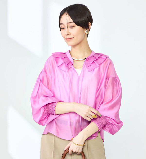 NOLLEY'S「ラッフル衿シアーブラウス」|シャツ・ブラウス|