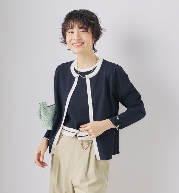 NOLLEY'S sophi「《アンサンブル対応》《手洗い可能》マルチファンクションクルーネックカーディガン」|カーディガン|