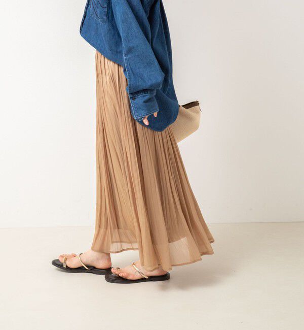 NOLLEY'S「シャインサテン楊柳スカート」|スカート|キャメル
