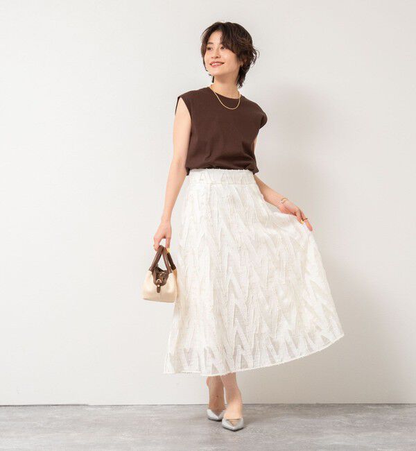 NOLLEY'S sophi「《セットアップ対応》キラキラカットジャガードフレアスカート」|フレア|