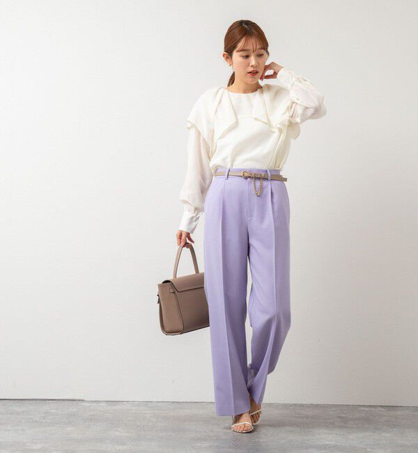 NOLLEY'S「《セットアップ対応》ウォッシャブル高機能麻調愛されワイドパンツ」|その他|