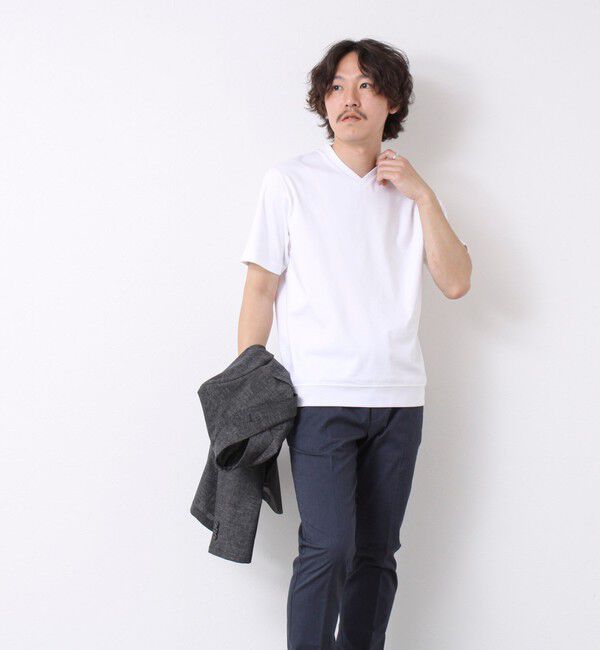 NOLLEY'S goodman「《ビジカジ対応》シルケットスムース Vネック ドレスTシャツ 25SS」|Tシャツ・カットソー|