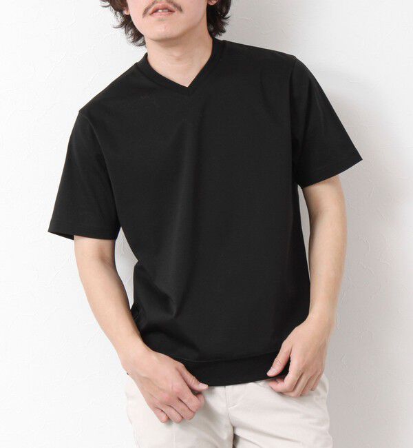 NOLLEY'S goodman「《ビジカジ対応》シルケットスムース Vネック ドレスTシャツ 25SS」|Tシャツ・カットソー|