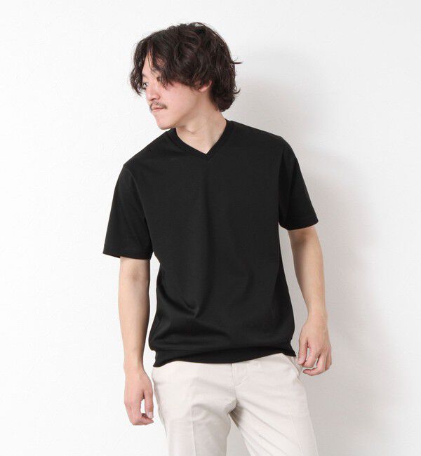 NOLLEY'S goodman「《ビジカジ対応》シルケットスムース Vネック ドレスTシャツ 25SS」|Tシャツ・カットソー|
