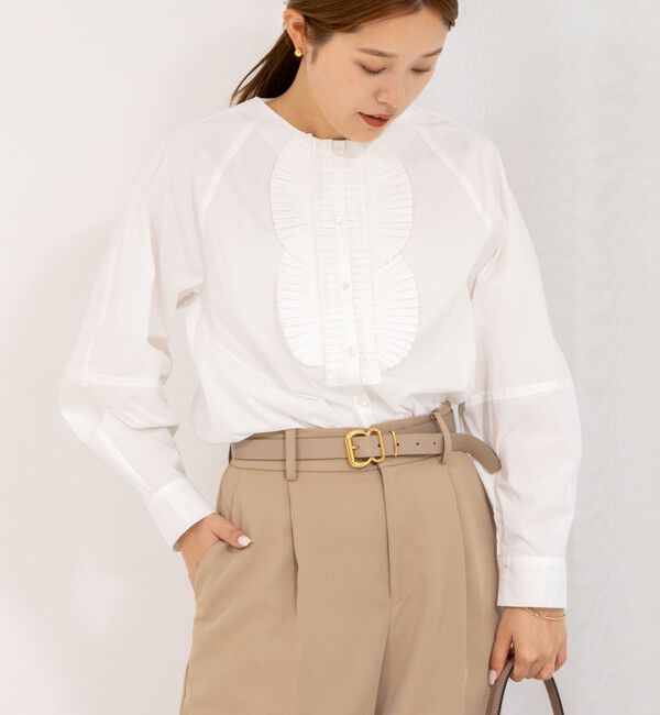 NOLLEY'S「【MARILYN MOON/マリリーンムーン】ドラマティックタックモチーフコクーンブラウス」|シャツ・ブラウス|ホワイト