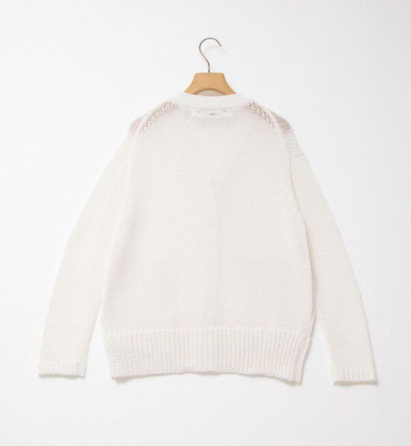 Rie Miller「《手洗い可能》ギマ ポリ/リネン Vネックカーディガン」|カーディガン|