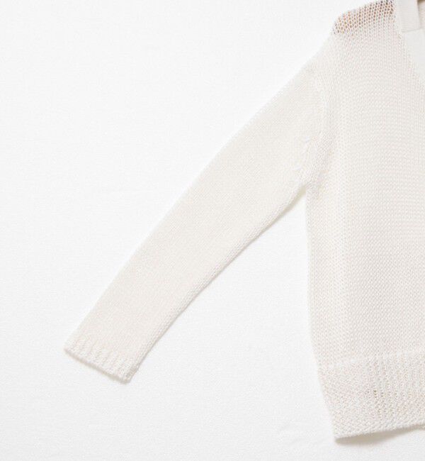 Rie Miller「《手洗い可能》ギマ ポリ/リネン Vネックカーディガン」|カーディガン|