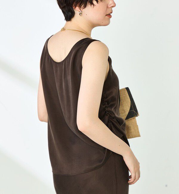 NOLLEY'S「《セットアップ対応》高機能 フィブリルサテン2WAYノースリーブブラウス」|シャツ・ブラウス|