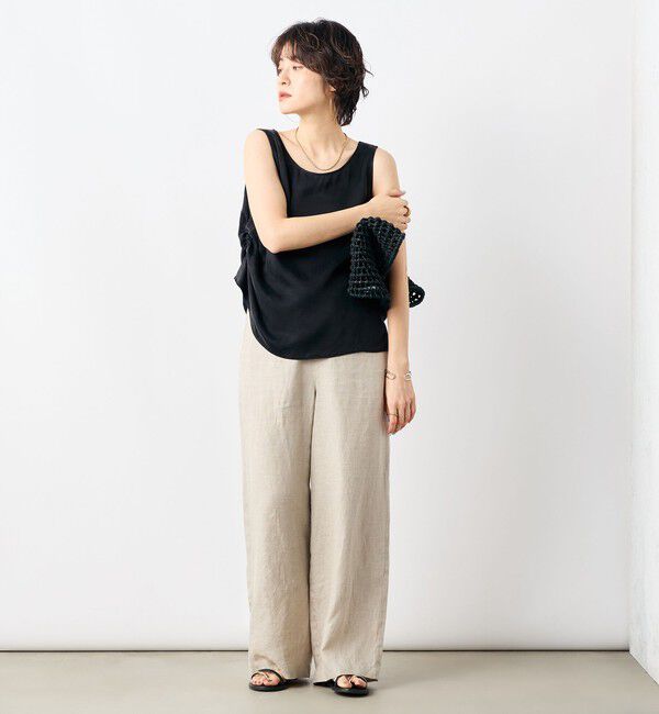 NOLLEY'S「《セットアップ対応》高機能 フィブリルサテン2WAYノースリーブブラウス」|シャツ・ブラウス|