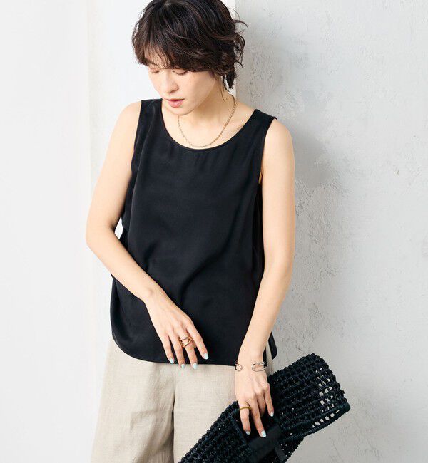 NOLLEY'S「《セットアップ対応》高機能 フィブリルサテン2WAYノースリーブブラウス」|シャツ・ブラウス|