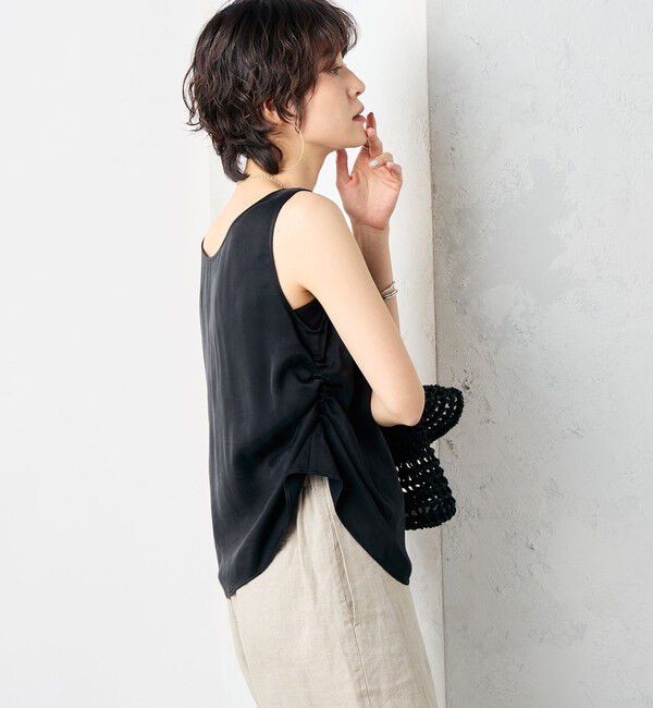 NOLLEY'S「《セットアップ対応》高機能 フィブリルサテン2WAYノースリーブブラウス」|シャツ・ブラウス|