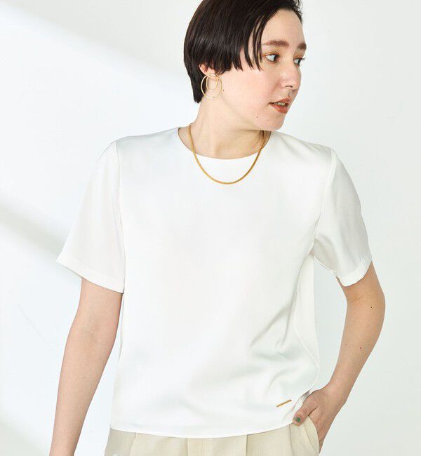 NOLLEY'S「オトナサテン半袖Tブラウス」|シャツ・ブラウス|