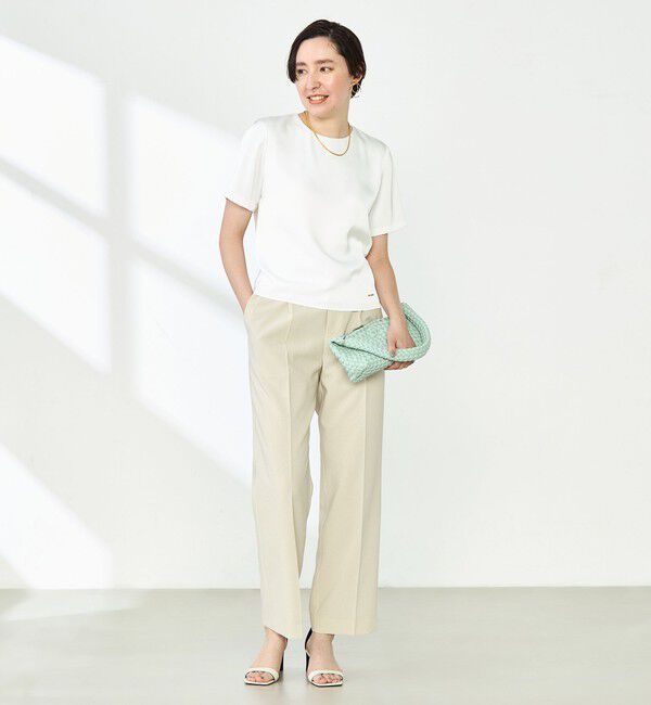 NOLLEY'S「オトナサテン半袖Tブラウス」|シャツ・ブラウス|