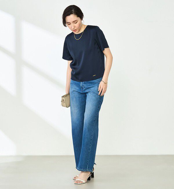 NOLLEY'S「オトナサテン半袖Tブラウス」|シャツ・ブラウス|