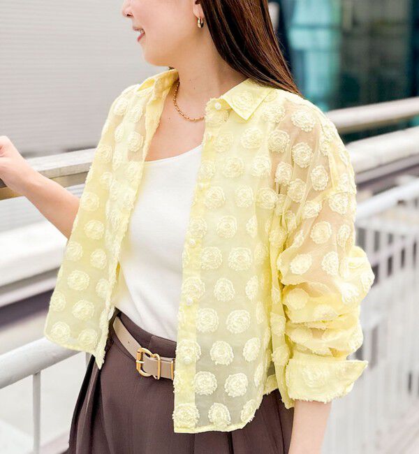 NOLLEY'S sophi「シアーフラワージャガードショートシャツ」|シャツ・ブラウス|