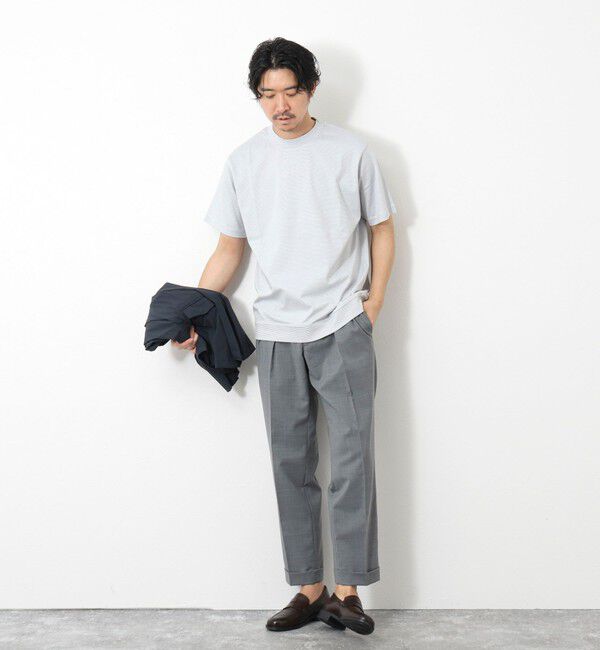 NOLLEY'S goodman「《ビジカジ対応》セミシルケットスムース ボーダードレスTシャツ 25SS」|Tシャツ・カットソー|