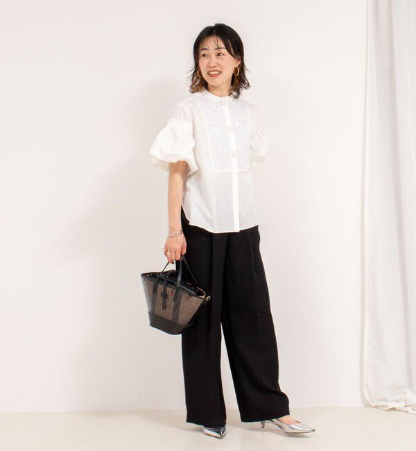 NOLLEY'S「【MARILYN MOON/マリリーンムーン】フリンジビーズモチーフハーフスリーブブラウス」|シャツ・ブラウス|