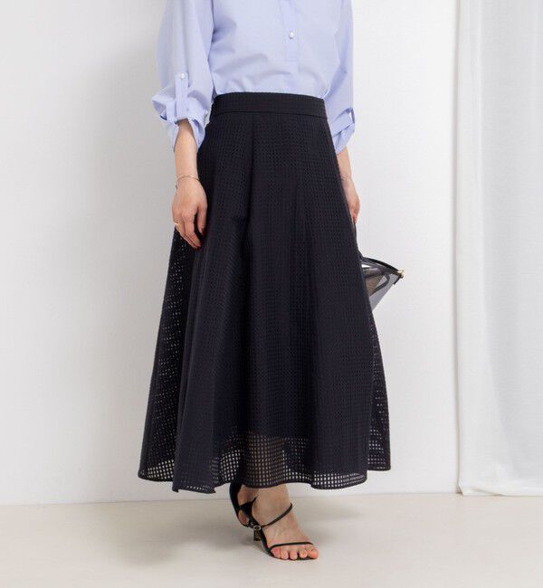 NOLLEY'S sophi「ウォッシャブルシアーチェックフレアスカート」|フレア|