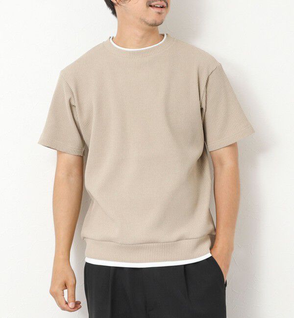 NOLLEY'S goodman「【IRM】《吸水速乾/UVカット》ワッフルフェイクレイヤードTee 25SS」|Tシャツ・カットソー|ベージュ