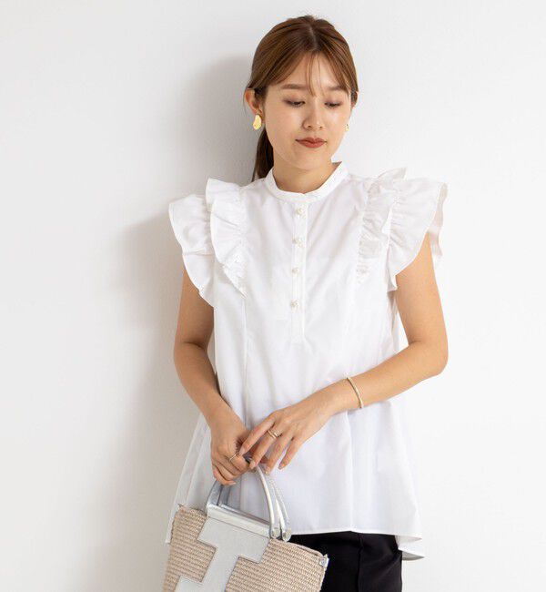 NOLLEY'S「袖フリルパール釦ブラウス」|シャツ・ブラウス|
