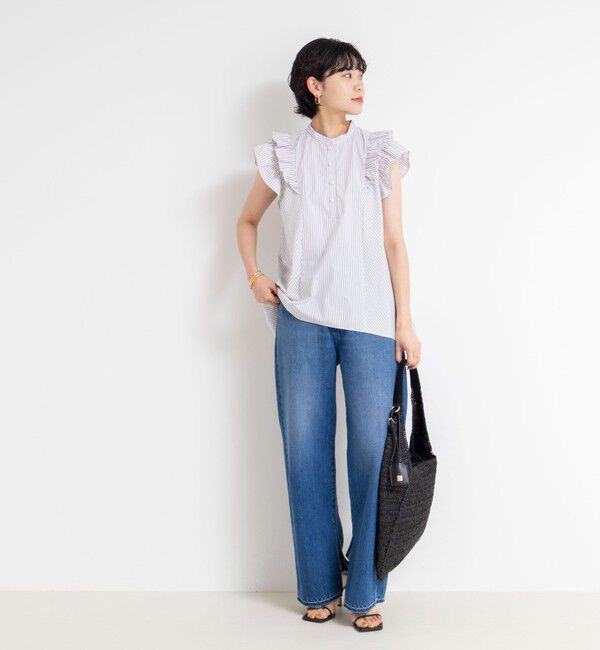 NOLLEY'S「袖フリルパール釦ブラウス」|シャツ・ブラウス|