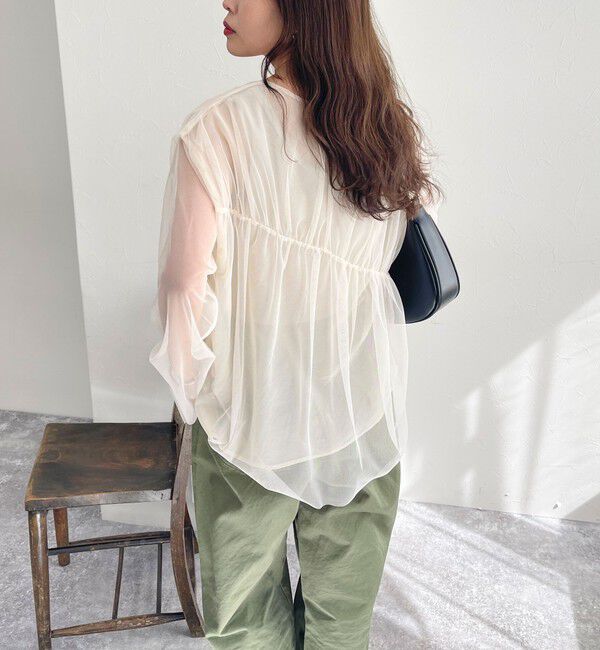 fredy emue「チュールシャーリングブラウス」|Tシャツ・カットソー|