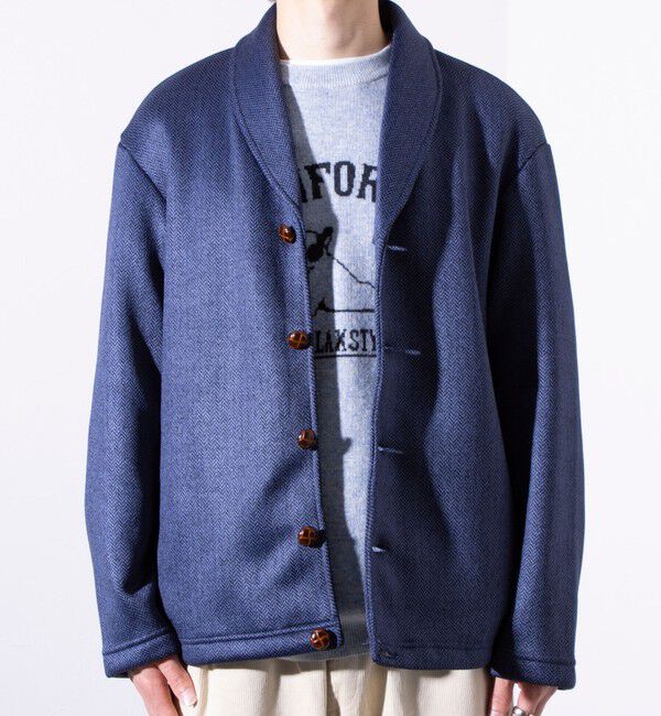 GLOSTER「【GLOSTER/グロスター】カチオンフリースボンディング くるみボタン ショールカーディガン」|カーディガン|