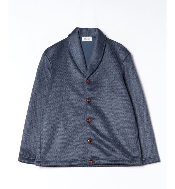 GLOSTER「【GLOSTER/グロスター】カチオンフリースボンディング くるみボタン ショールカーディガン」|カーディガン|
