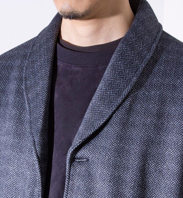 GLOSTER「【GLOSTER/グロスター】カチオンフリースボンディング くるみボタン ショールカーディガン」|カーディガン|