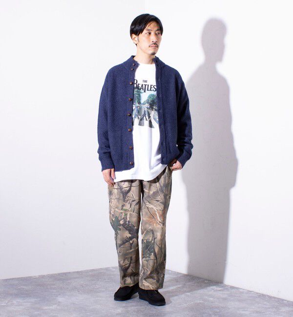 GLOSTER「【GLOSTER/グロスター】くるみボタン スタンドカラーカーディガン（無地/クレイジーパターン）」|ニット・セーター|