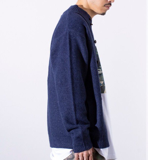 GLOSTER「【GLOSTER/グロスター】くるみボタン スタンドカラーカーディガン（無地/クレイジーパターン）」|ニット・セーター|