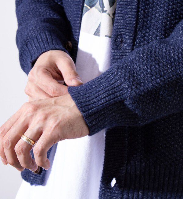 GLOSTER「【GLOSTER/グロスター】くるみボタン スタンドカラーカーディガン（無地/クレイジーパターン）」|ニット・セーター|