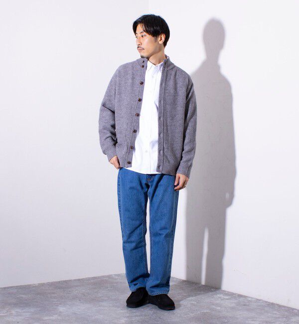 GLOSTER「【GLOSTER/グロスター】くるみボタン スタンドカラーカーディガン（無地/クレイジーパターン）」|ニット・セーター|