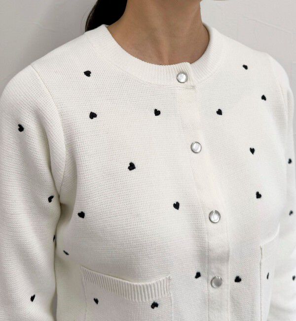 fredy emue「ハート刺繍ミラノリブカーディガン」|カーディガン|