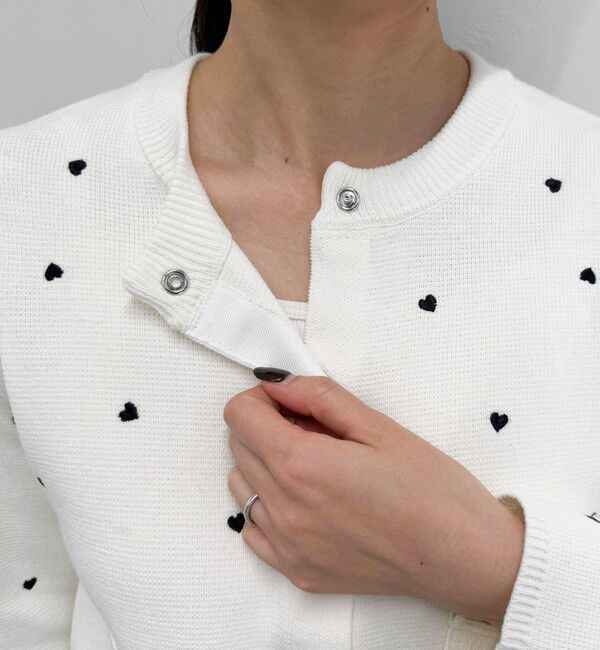 fredy emue「ハート刺繍ミラノリブカーディガン」|カーディガン|
