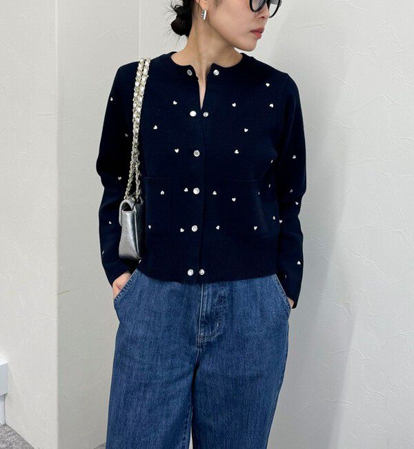 fredy emue「ハート刺繍ミラノリブカーディガン」|カーディガン|