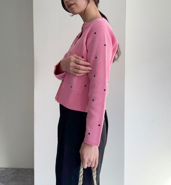 fredy emue「ハート刺繍ミラノリブカーディガン」|カーディガン|