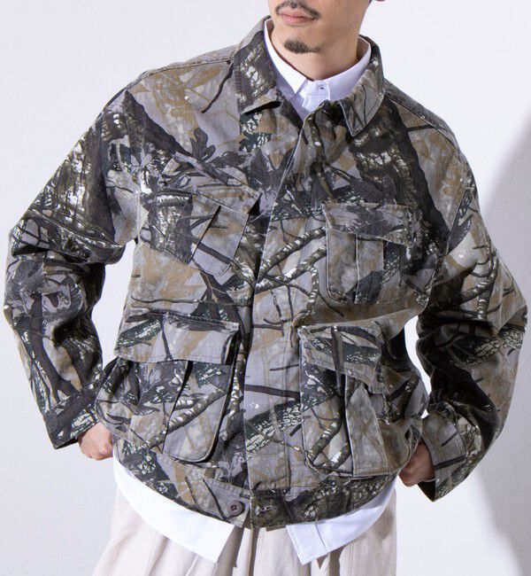 GLOSTER「【GLOSTER/グロスター】バイオウォッシュ ファティーグジャケット ミリタリーブルゾン」|ブルゾン・スタジャン|