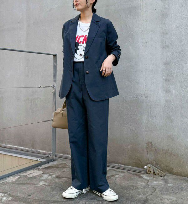 fredy emue「《セットアップ対応》綿ナイロンイージーストレートパンツ」|チノ|