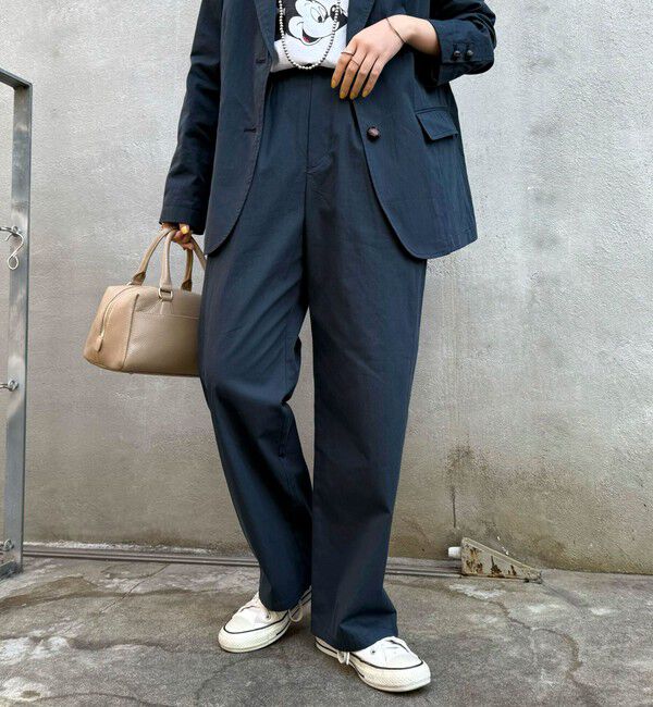 fredy emue「《セットアップ対応》綿ナイロンイージーストレートパンツ」|チノ|