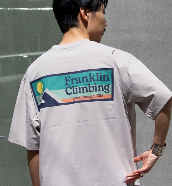 GLOSTER「【Franklin Climbing】FLEX TECH バックプリント 半袖ロゴTシャツ」|Tシャツ・カットソー|グレー