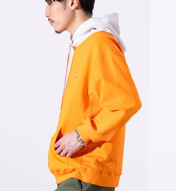 GLOSTER「【GLOSTER/グロスター】フレンチブルドッグ刺繍  ダンボールバイカラーパーカー フーディ」|パーカー|