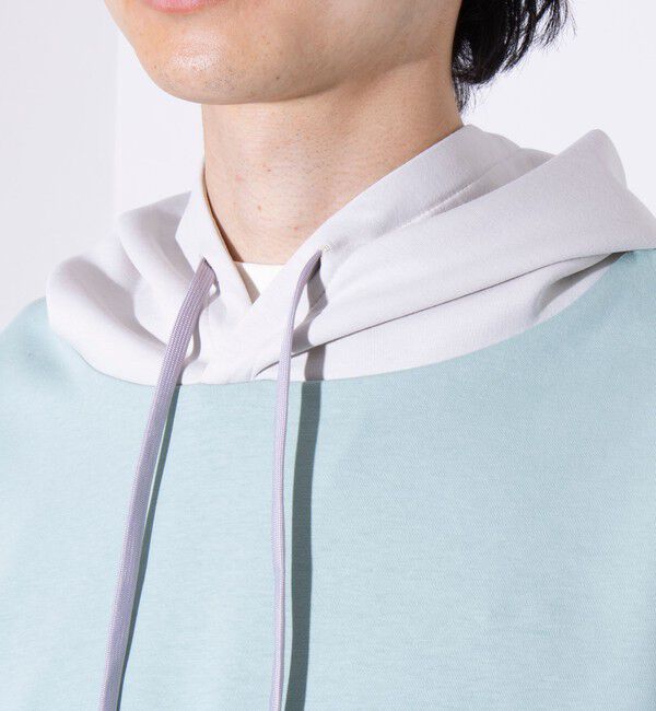 GLOSTER「【GLOSTER/グロスター】フレンチブルドッグ刺繍  ダンボールバイカラーパーカー フーディ」|パーカー|