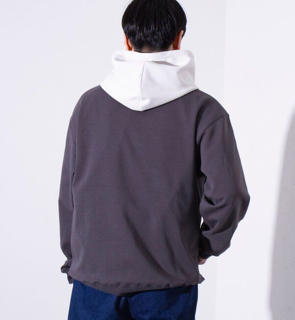 GLOSTER「【GLOSTER/グロスター】フレンチブルドッグ刺繍  ダンボールバイカラーパーカー フーディ」|パーカー|