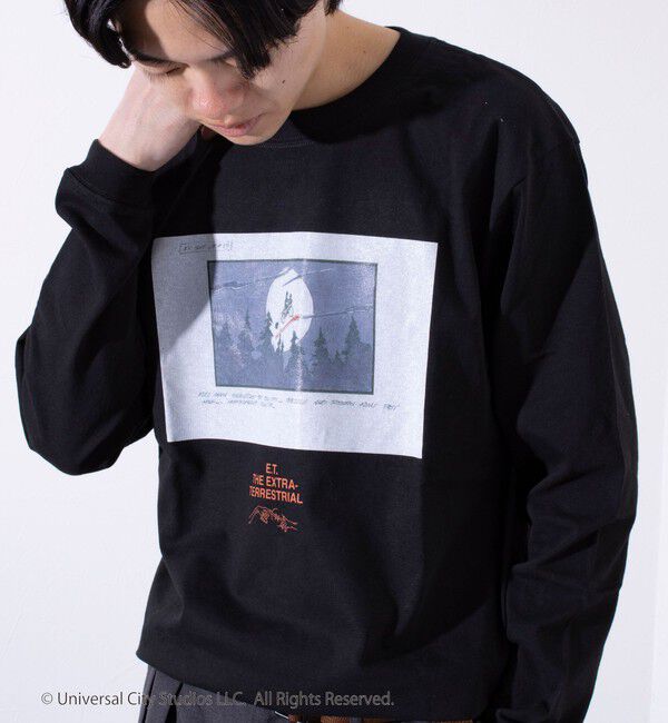 GLOSTER「【GLOSTER】&times;【E.T.】絵コンテ Conte ロンT ロングスリーブT プリントT」|Tシャツ・カットソー|ブラック系その他