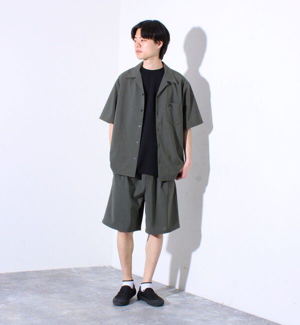 GLOSTER「【GLOSTER/グロスター】フレンチブルドッグ刺繍 COOLMAX オープンカラーシャツ」|シャツ・ブラウス|