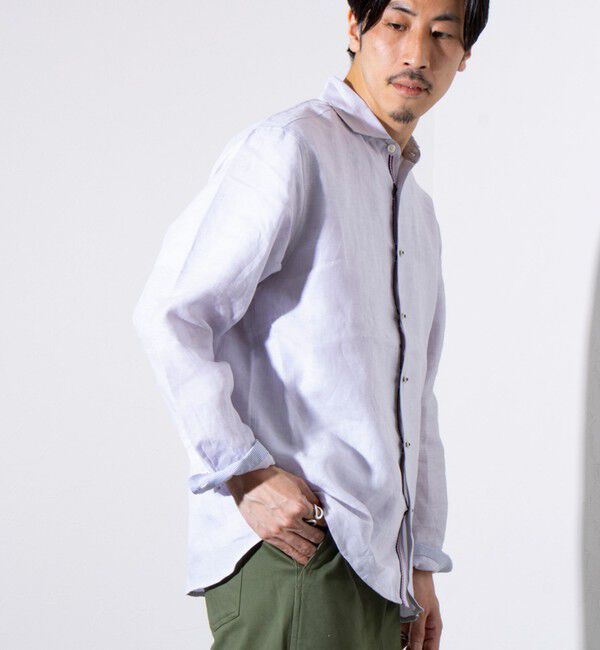 GLOSTER「【GLOSTER/グロスター】リネン100％ パラシュートカッタウェイ 長袖シャツ」|シャツ・ブラウス|