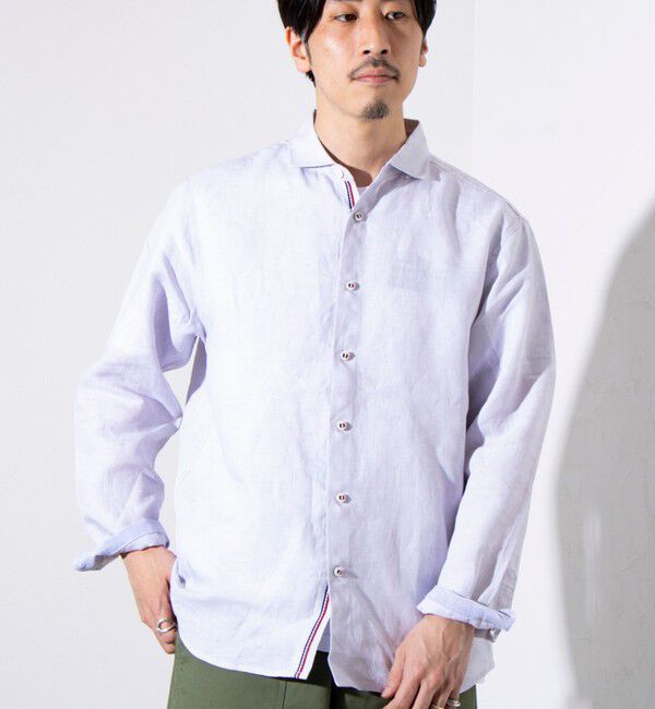 GLOSTER「【GLOSTER/グロスター】リネン100％ パラシュートカッタウェイ 長袖シャツ」|シャツ・ブラウス|